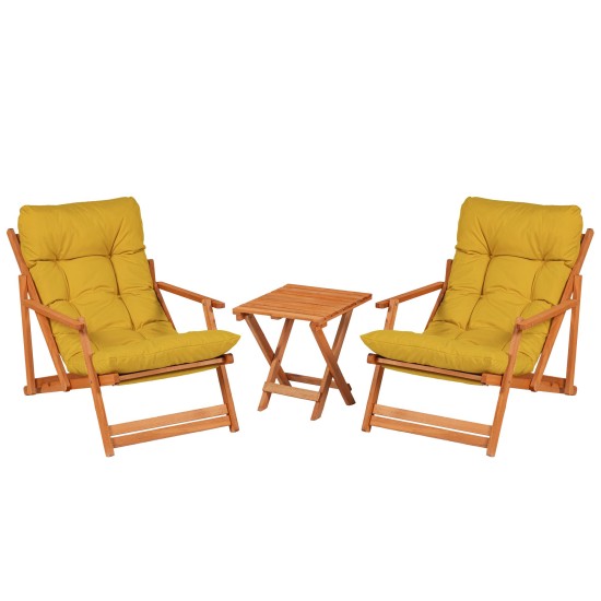 Garden Table & Chairs Set (3 Pieces) My007 - Yellow Yellow
Natural