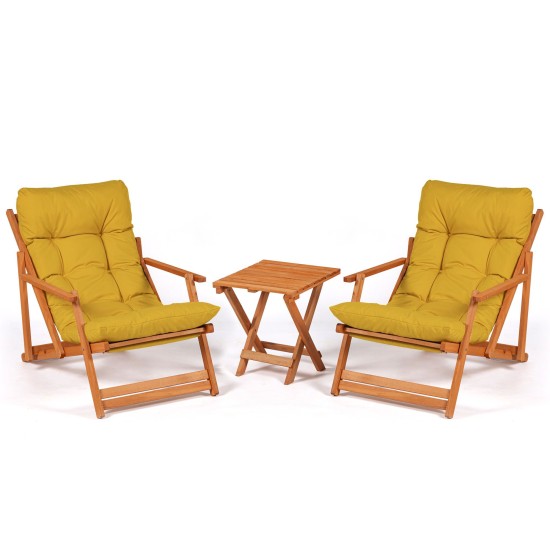 Garden Table & Chairs Set (3 Pieces) My007 - Yellow Yellow
Natural
