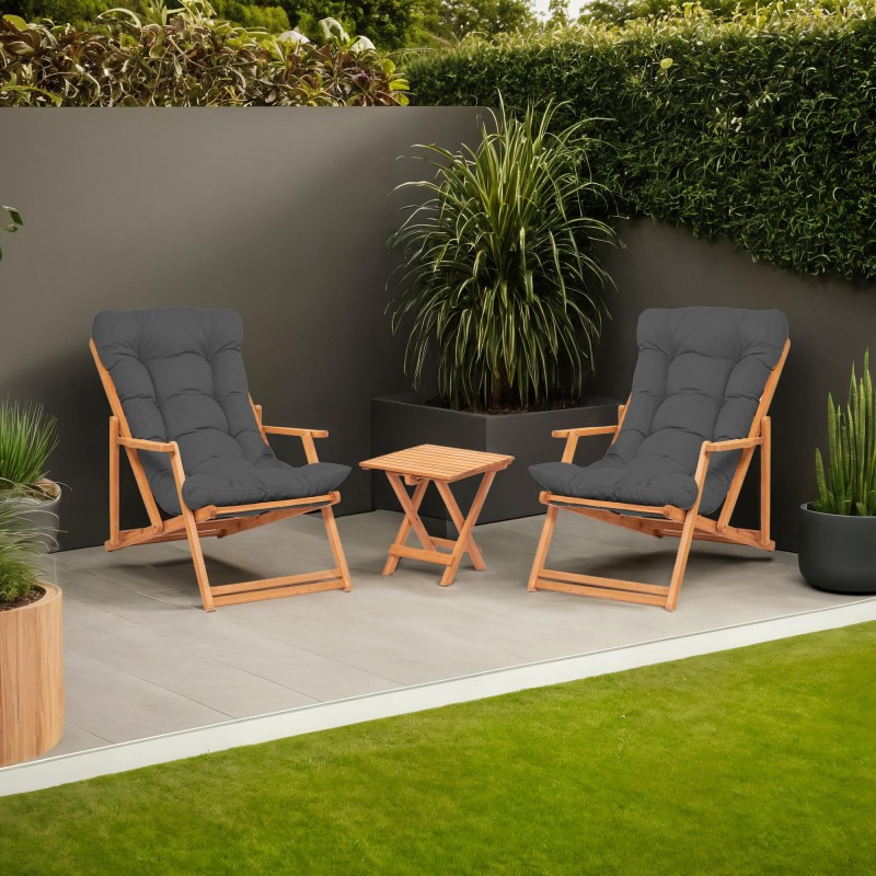 Garden Table & Chairs Set (3 Pieces) My007 - Grey Grey
Natural