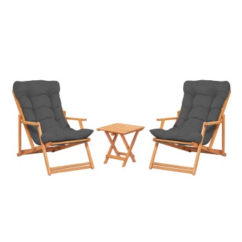 Garden Table & Chairs Set (3 Pieces) My007 - Grey Grey
Natural