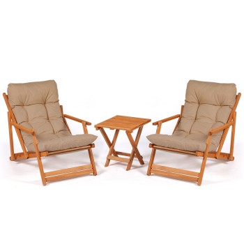 Garden Table & Chairs Set (3 Pieces) My007 - Brown Brown
Natural