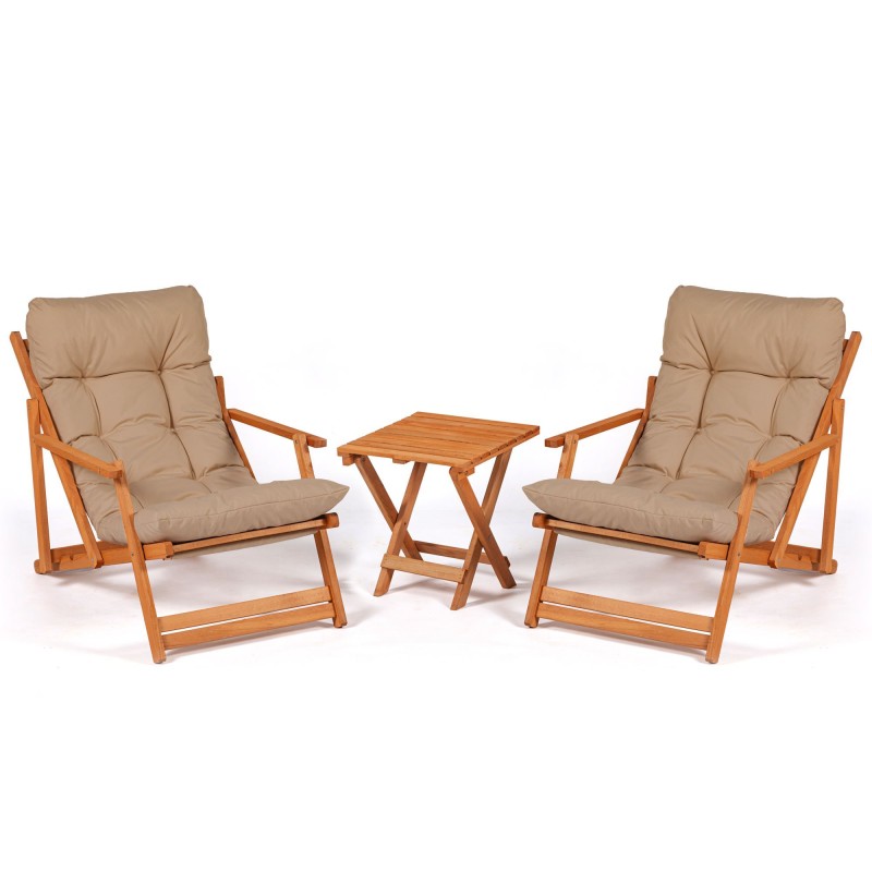 Garden Table & Chairs Set (3 Pieces) My007 - Brown Brown
Natural