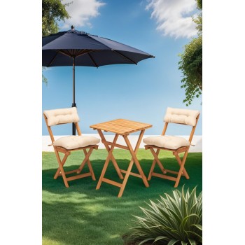 Garden Table & Chairs Set (3 Pieces) My001A Natural
Cream