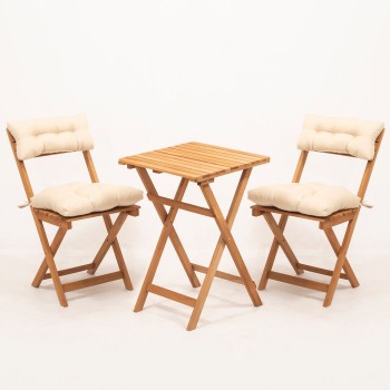 Garden Table & Chairs Set (3 Pieces) My001A Natural
Cream
