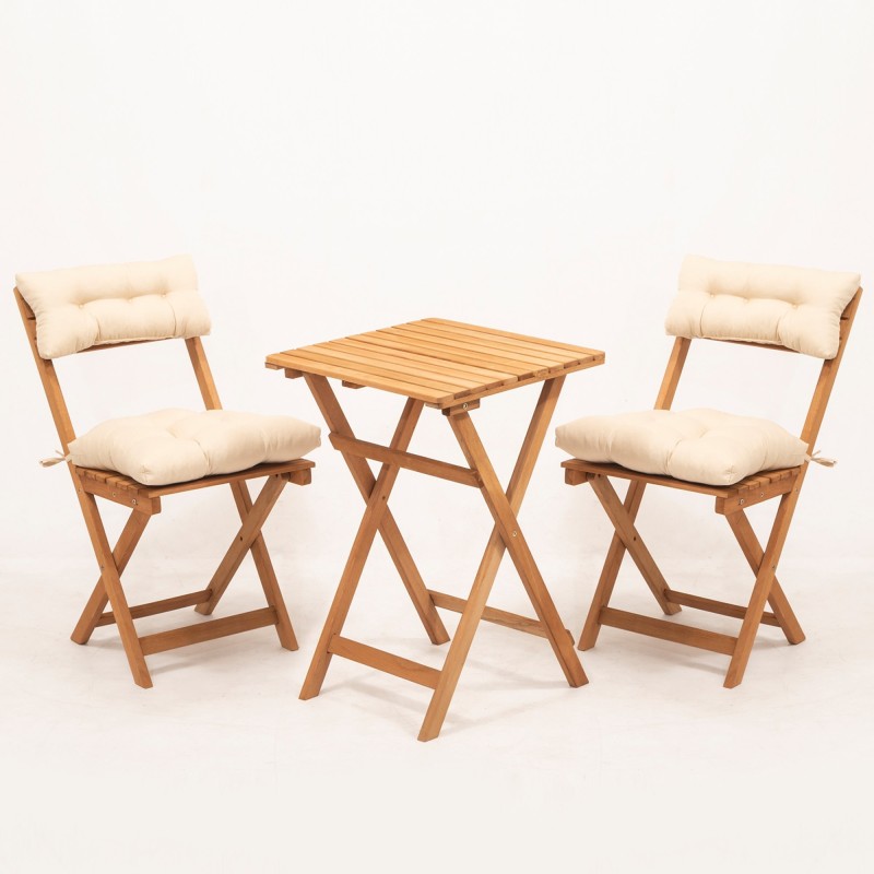 Garden Table & Chairs Set (3 Pieces) My001A Natural
Cream