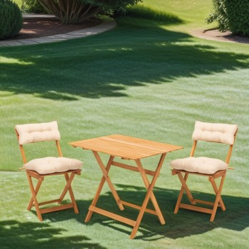 Garden Table & Chairs Set (3 Pieces) My003A Natural
Cream