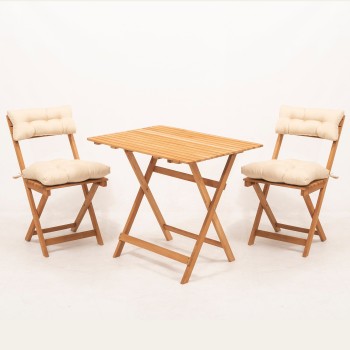 Garden Table & Chairs Set (3 Pieces) My003A Natural
Cream