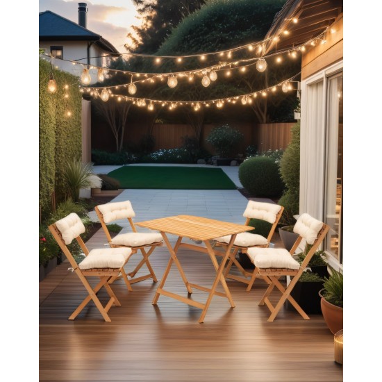 Garden Table & Chairs Set (5 Pieces) My004A Natural
Cream