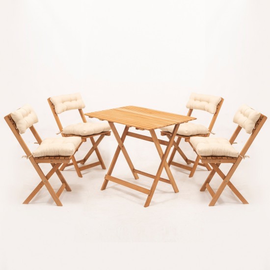 Garden Table & Chairs Set (5 Pieces) My004A Natural
Cream