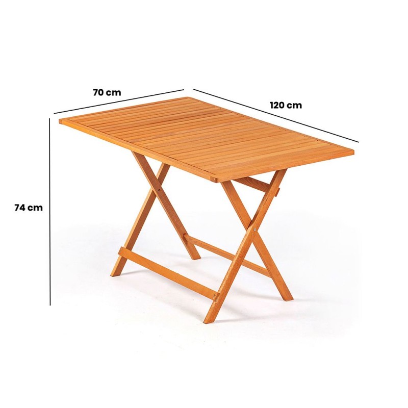 Σετ Τραπεζαρίας Κήπου (5 Τεμάχια) My009 - Karla - Χρώμα Φυσικό Οξιάς Cream