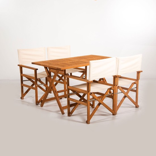 Garden Table & Chairs Set (5 Pieces) MYR01 Cream