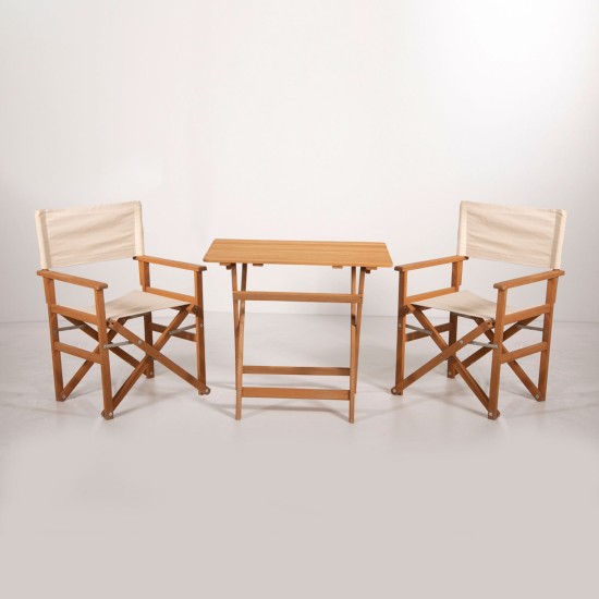 Garden Table & Chairs Set (3 Pieces) MYR03 Cream