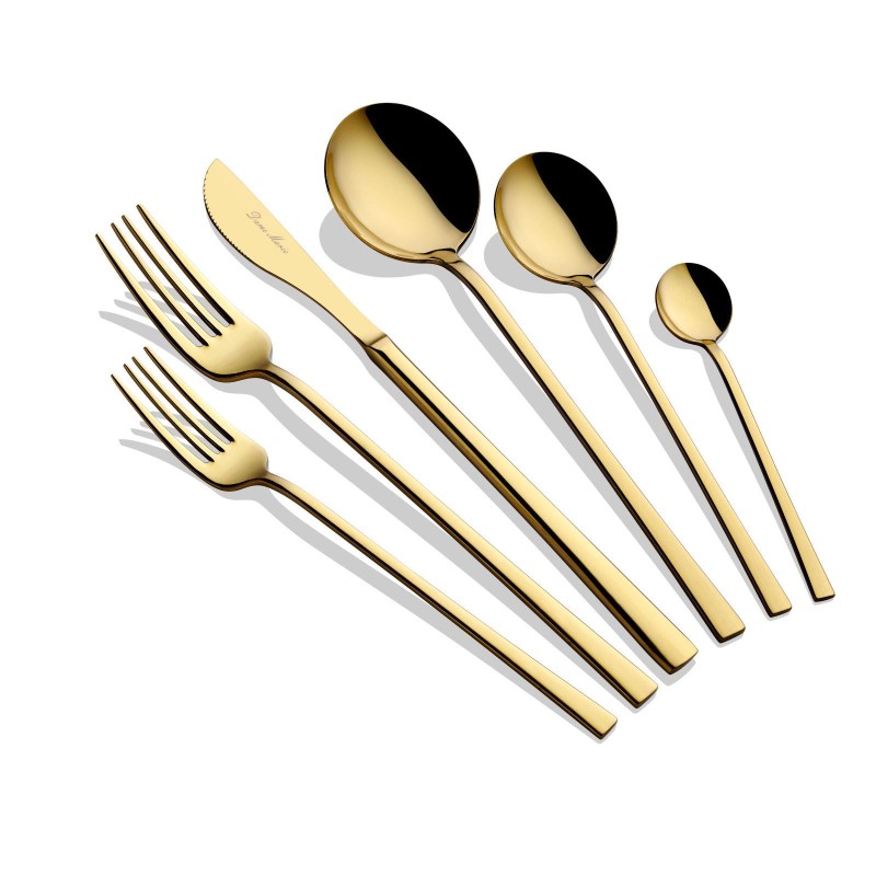 Cutlery Set (36 Pieces) Ella Titanium - Gold Gold