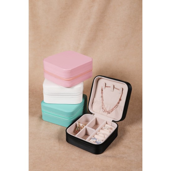 PU Leather Jewellery Box White White Aberto Design PU Leather Jewellery Box White White