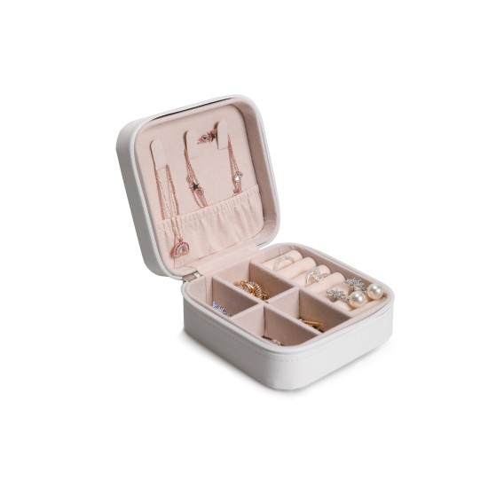 PU Leather Jewellery Box White White Aberto Design PU Leather Jewellery Box White White
