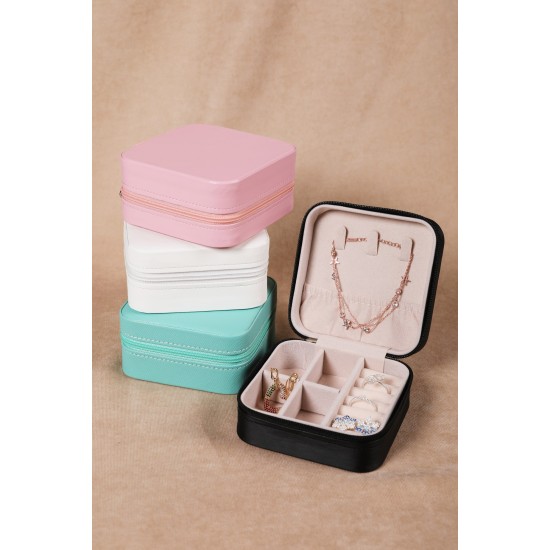 PU Leather Jewellery Box White White Aberto Design PU Leather Jewellery Box White White