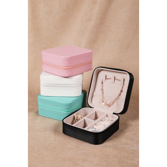 PU Leather Jewellery Box White White Aberto Design PU Leather Jewellery Box White White