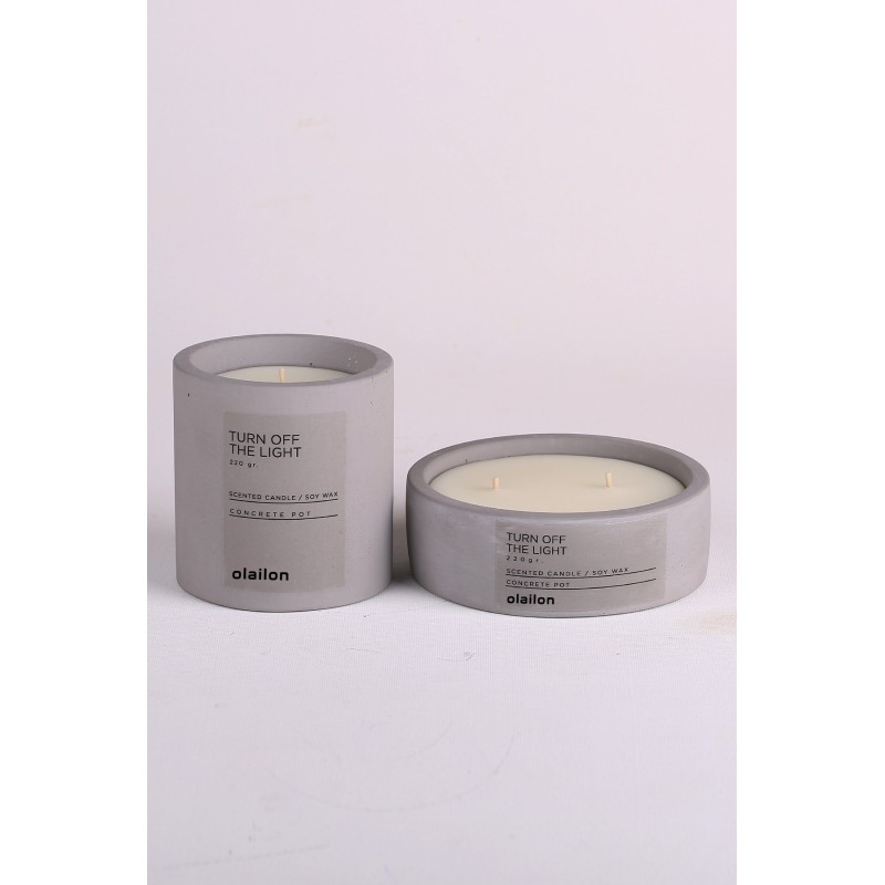 Aberto Design Candle Set (2 Pieces) Turn Off The Light Grey