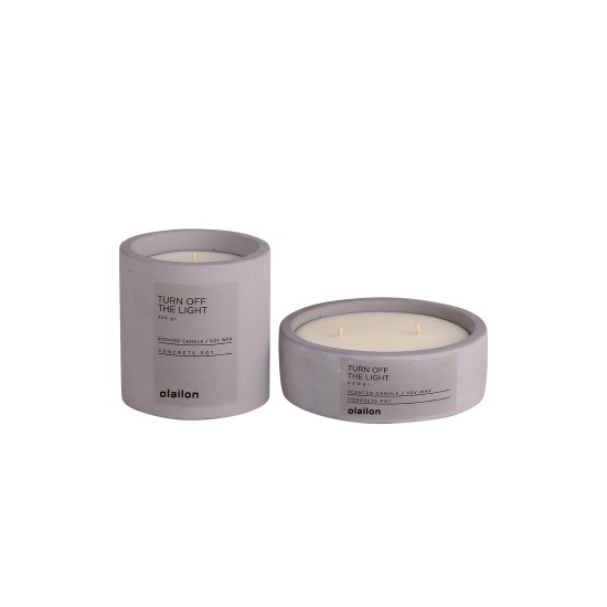 Aberto Design Candle Set (2 Pieces) Turn Off The Light Grey