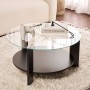Coffee Table Clara - Wood Black, Transparent Wood Black
Transparent