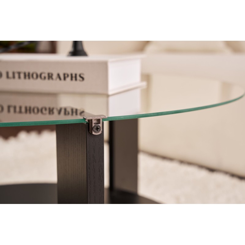 Coffee Table Clara - Wood Black, Transparent Wood Black
Transparent