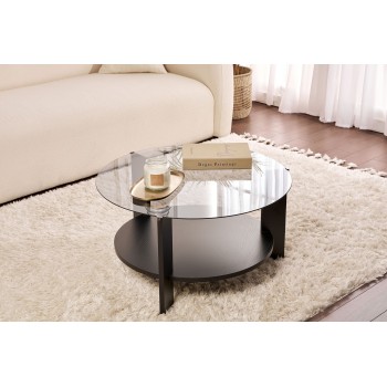 Coffee Table Clara - Wood Black, Fume Wood Black
Fume
