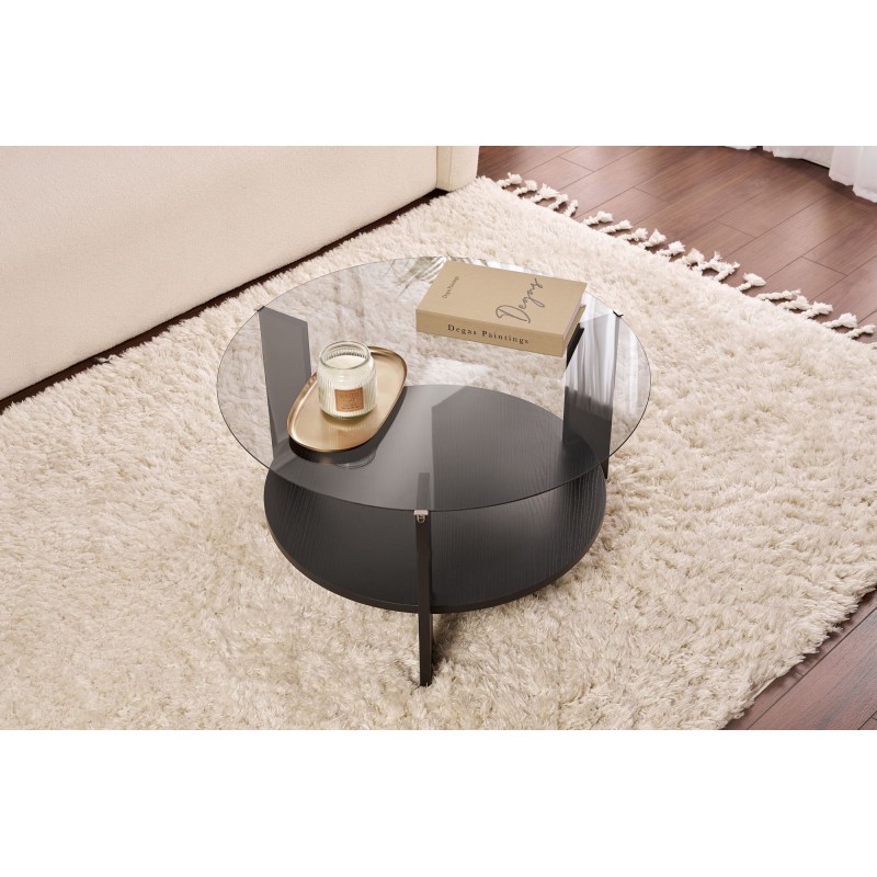 Coffee Table Clara - Wood Black, Fume Wood Black
Fume