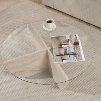Coffee Table Liya - Travertine Travertine