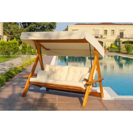 Garden Triple Swing Chair Lyon 2400 - Beige Beige Garden Triple Swing Chair Lyon 2400 - Beige Beige