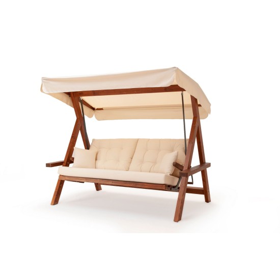 Garden Triple Swing Chair Lyon 2400 - Beige Beige Garden Triple Swing Chair Lyon 2400 - Beige Beige