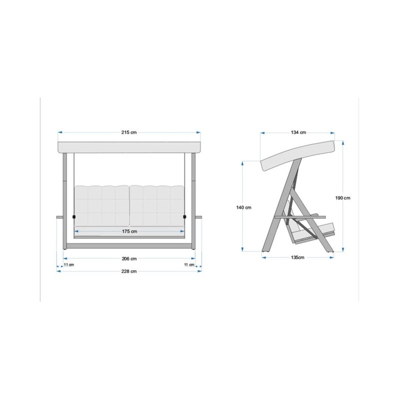 Garden Triple Swing Chair Lyon 2400 - Beige Beige
