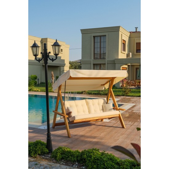 Garden Triple Swing Chair Lyon 2400 - Beige Beige Garden Triple Swing Chair Lyon 2400 - Beige Beige
