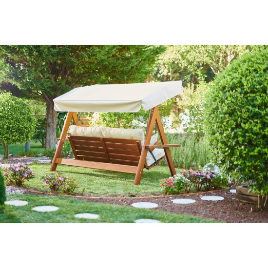 Garden Triple Swing Chair Lyon 2400 - Beige Beige Garden Triple Swing Chair Lyon 2400 - Beige Beige