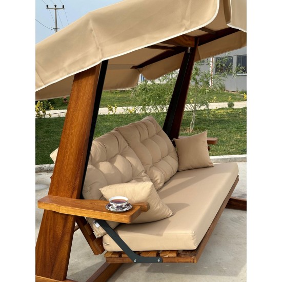 Garden Triple Swing Chair Sia 2400 - Camel Camel Garden Triple Swing Chair Sia 2400 - Camel Camel