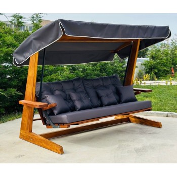 Garden Triple Swing Chair Luna Deluxe 2600 - Anthracite Anthracite