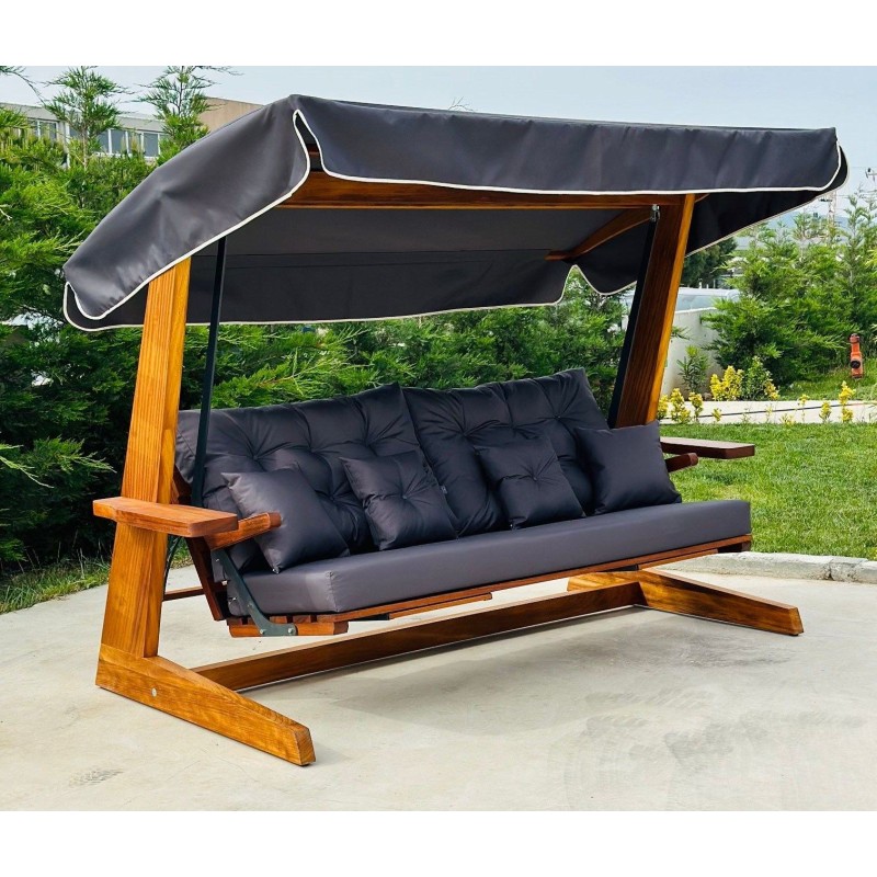 Garden Triple Swing Chair Luna Deluxe 2600 - Anthracite Anthracite