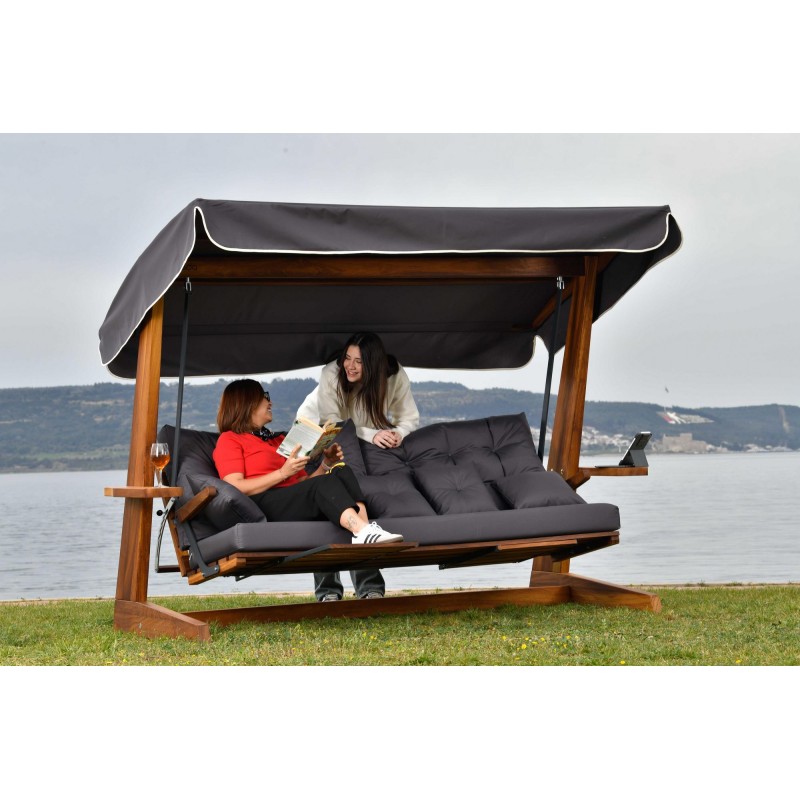 Garden Triple Swing Chair Luna Deluxe 2600 - Anthracite Anthracite