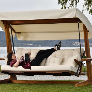 Garden Triple Swing Chair Luna Deluxe 2600 - Beige Beige