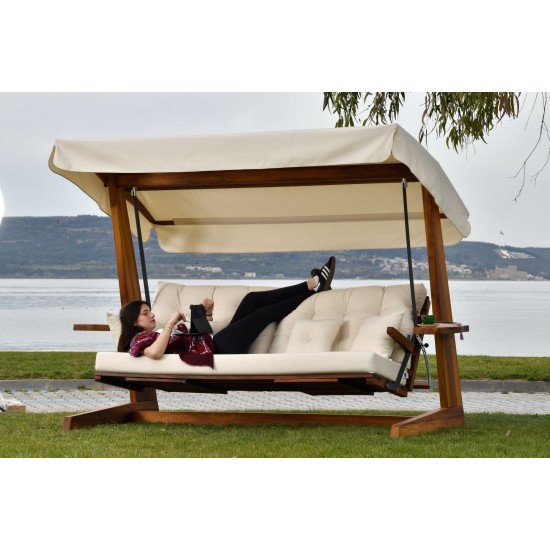 Garden Triple Swing Chair Luna Deluxe 2600 - Beige Beige