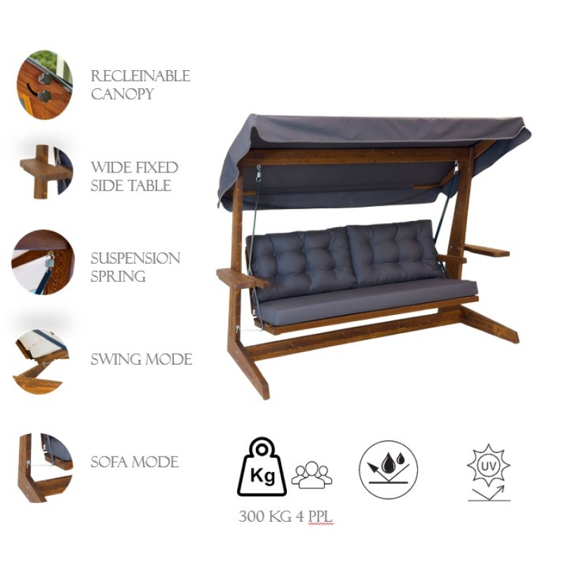 Garden Triple Swing Chair Viva 2400 - Beige Beige