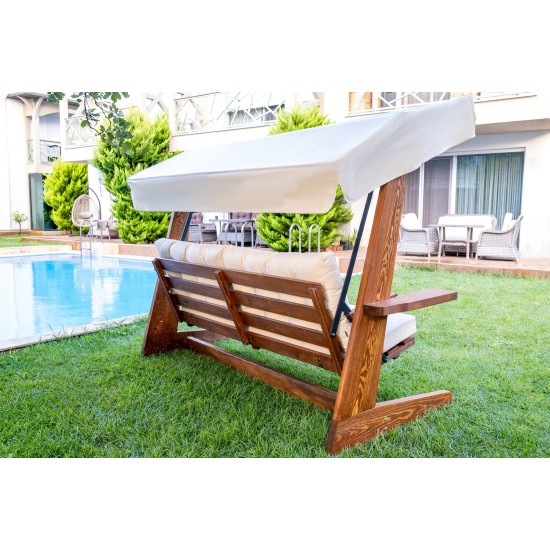 Garden Triple Swing Chair Viva 2400 - Beige Beige Garden Triple Swing Chair Viva 2400 - Beige Beige
