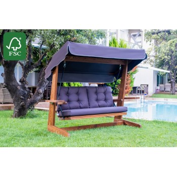 Garden Triple Swing Chair Viva 2200 - Anthracite Anthracite