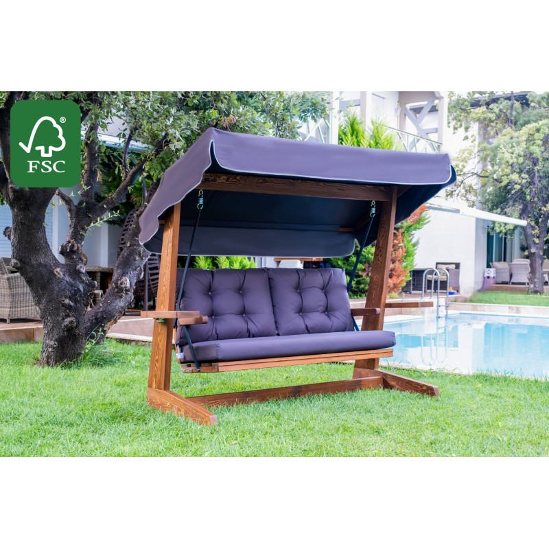 Garden Triple Swing Chair Viva 2200 - Anthracite Anthracite