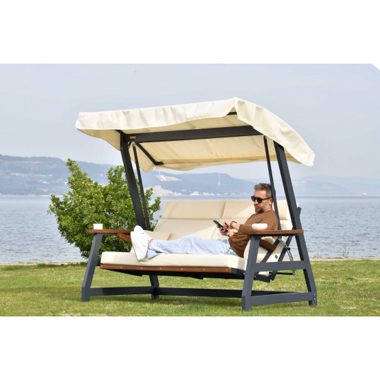 Garden Triple Swing Chair Nova 2400 - Beige Beige Garden Triple Swing Chair Nova 2400 - Beige Beige