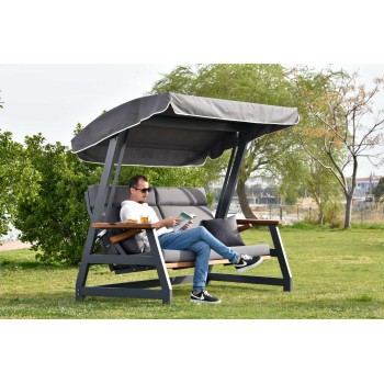 Garden Triple Swing Chair Nova 2400 - Anthracite Anthracite