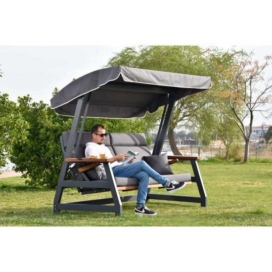 Garden Triple Swing Chair Nova 2400 - Anthracite Anthracite Garden Triple Swing Chair Nova 2400 - Anthracite Anthracite