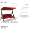 Garden Triple Swing Chair Roma 2003 - Red Red