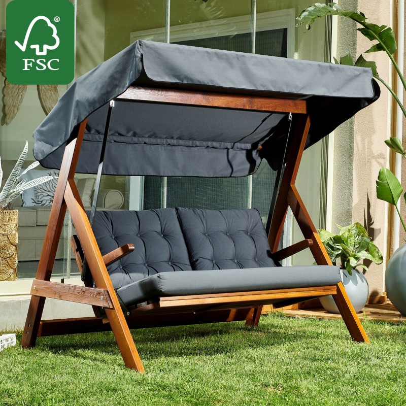 Garden Triple Swing Chair Paris 2000 - Anthracite Anthracite