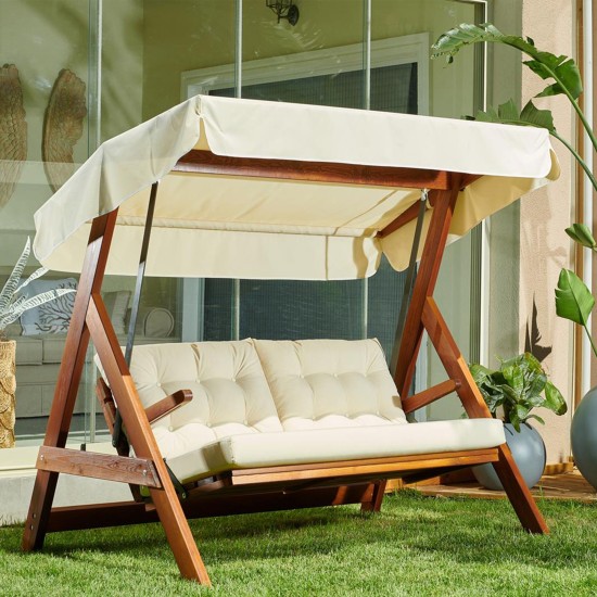 Garden Triple Swing Chair Paris 2000 - Beige Beige Garden Triple Swing Chair Paris 2000 - Beige Beige