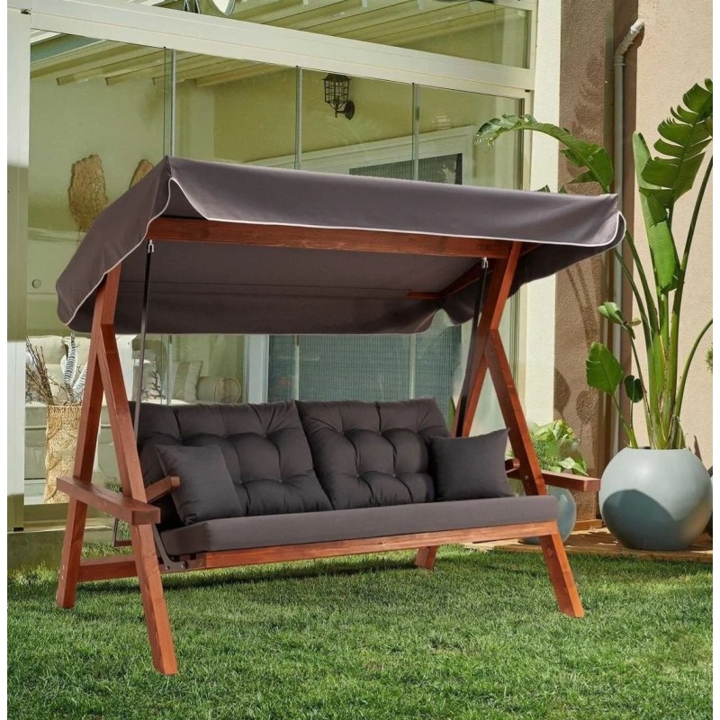 Garden Triple Swing Chair Lyon 2400 -Anthracite Anthracite